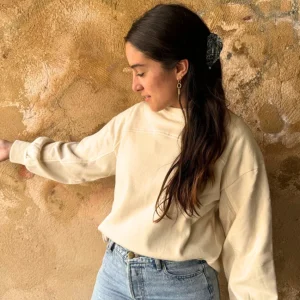 Sweat - SIMONE - Uni écru sans poches
