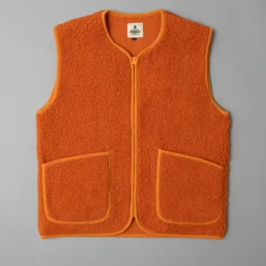 GILET MIXTE - ORANGE - LAINE NATURELLE - COLDBREAKER