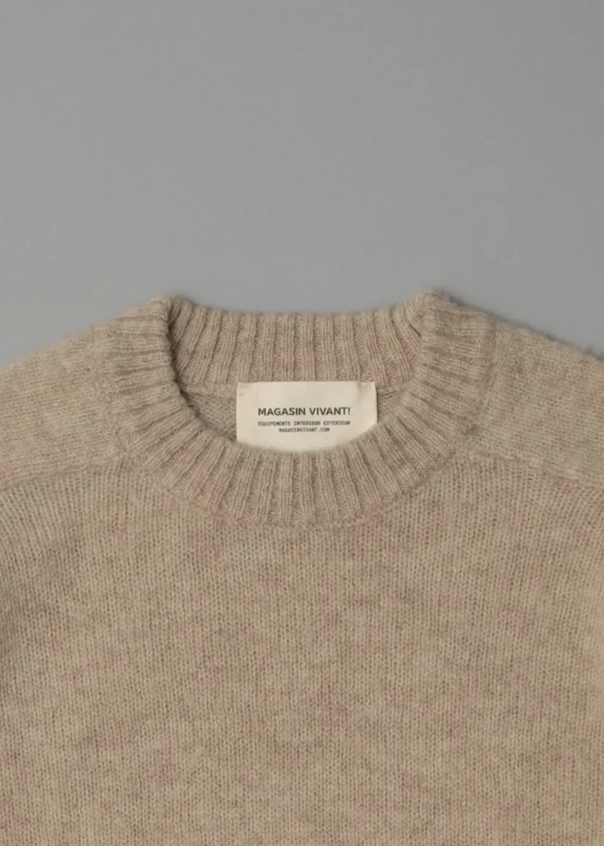 PULL EN LAINE SHETLAND - "SHAGGY" - BEIGE - MAGASIN VIVANT! – Image 4