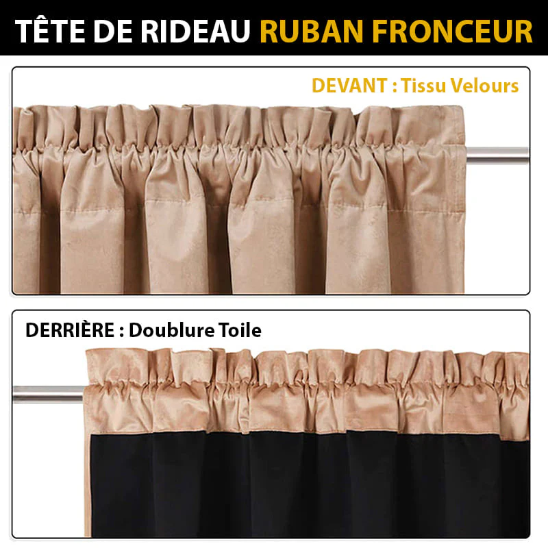 Rideau Occultant Velvetine Beige Taupe – Image 9