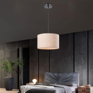 Abat jour suspension tissu beige