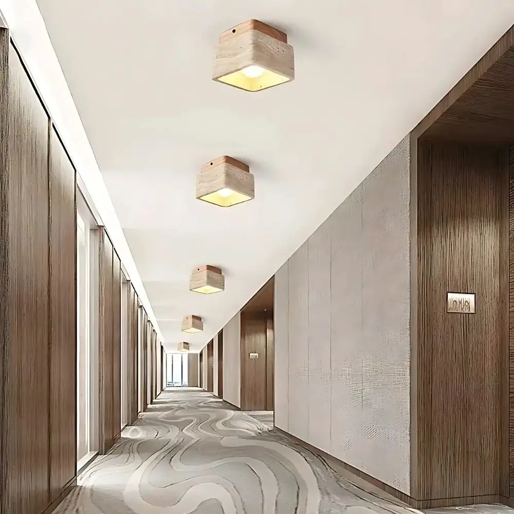 Luminaire Plafonnier Bois et Pierre – Image 5