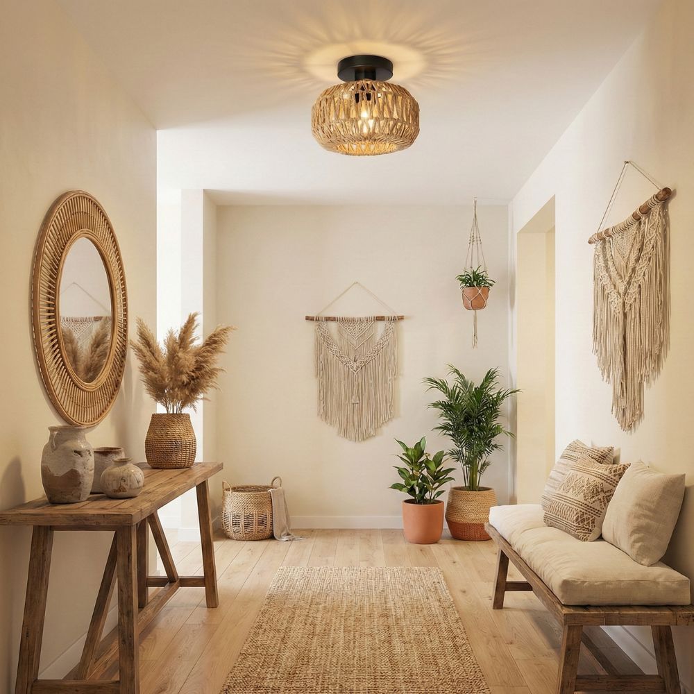 Plafonnier chambre osier – Image 5