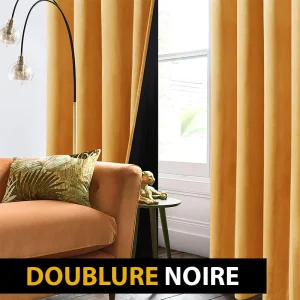Rideau Occultant Jaune Moutarde Velvetine
