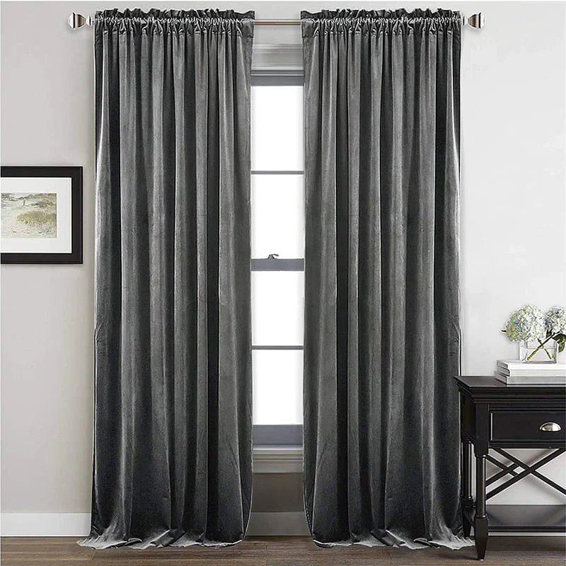 Rideau Occultant Thermique Luxury Gris Foncé – Image 2