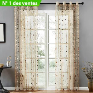 Rideau Voilage Marron | Nids d'Oiseaux