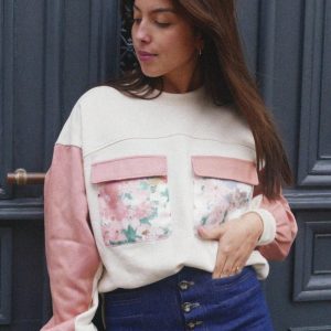 Sweat - SIMONE - Fleuri rose